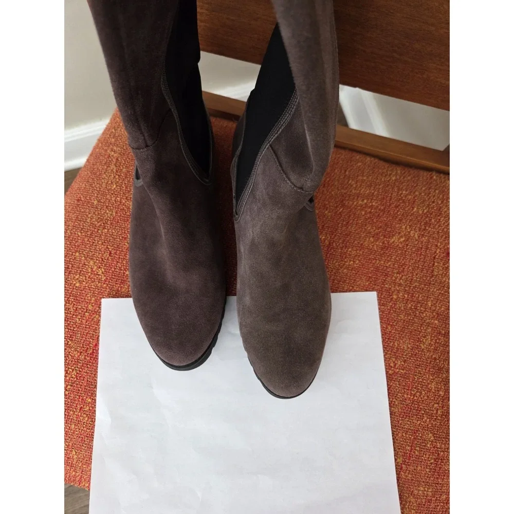 Donald Pliner Knee High Erwincs Suede Boots Womens 8.5m Brown Mocha‎